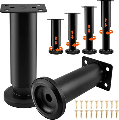 Produktbild von Höhenverstellbare Möbelfüße, 4 Stück, 18-30 cm, Schwarz für Möbel