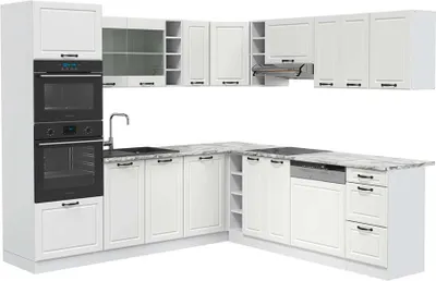 Zdjęcie produktu dla Kuchnia narożna Vicco R-Line Biały domek wiejski 247 x 60 cm , BP Marmur, Model 49481