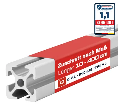 Produktbild von GAL-INDUSTRIAL | Konstruktionsprofil Aluminium Montageprofil – 20x20mm - 10cm - Zuschnitt nach Maß