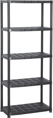 Image de Étagère de rangement à 5 niveaux Noir 71x38x170 cm Plastique