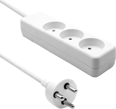 Obrázok produktu pre Predĺženie dánskej zásuvky 3-cestný pásik 15 m biely