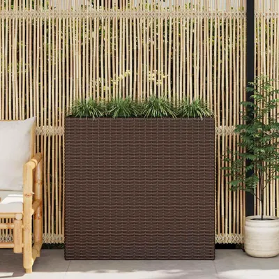 Immagine prodotto di vidaXL Letto da giardino rialzato con 4 vasi in rattan marrone