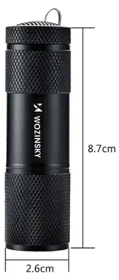 Obrázek produktu pro Ultrafialová UV LED svítilna 9× LED, IP65 pro detekci skvrn a pravosti bankovek, černá