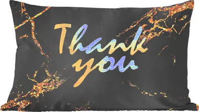 Produktbild von MuchoWow® Zierkissen Sofakissen Wohnzimmer Dekokissen 50x30 cm Zitate - Dank - Gold - Marmor - Wohnzimmerdekoration - Polster mit Photo