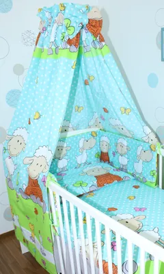 Produktbild von Vollstoff Himmel für Baby Bett Vollstoffhimmel Betthimmel - 22. Schaf Türkis