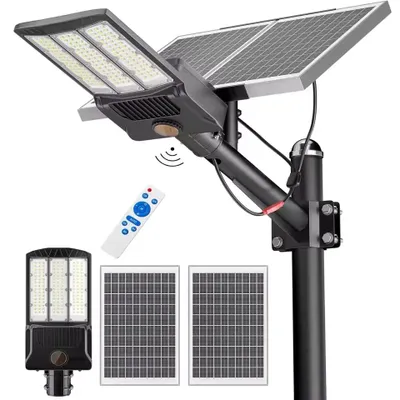 Zdjęcie produktu dla Oświetlenie solarne uliczne - reflektor LED - 30000 mAh - zasięg 5 metrów - klasa szczelności IP65 - możliwość regulacji jasności - barwa światła 6500 K