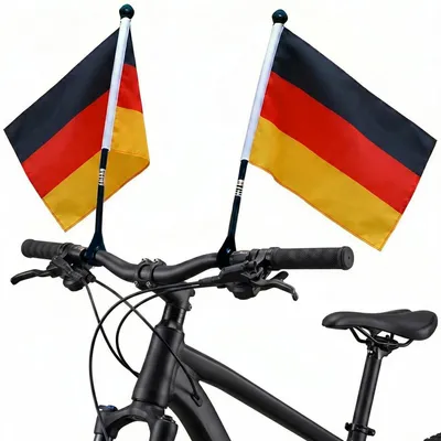 Productafbeelding van 2 stuks vlaggen voor fietsen, Duitsland, 14x21 cm, met clipbevestiging