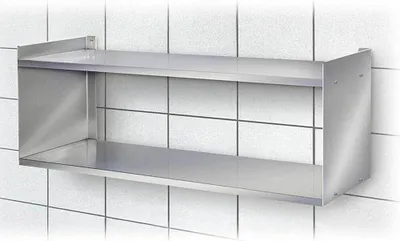 Produktbild von Edelstahl-Wandregal BxTxH 1000 x 250 x 360 mm, 2 Böden, silber