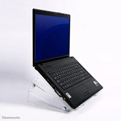 Image de Le support acrylique pour ordinateur portable NewStar, le modèle NSNOTEBOOK300, est un support réglable en hauteur pour ordinateur portable jusqu'à 22" (55 cm). - Taille de l'écran : 25,4 cm (10 pouces) à 55,9 cm (22 pouces) - Capacité de charge de 15 kgType d'écran supporté : - 34 cm de largeur x 27 cm de profondeur - Plan de travail - Poli - Acrylique - Transparent
