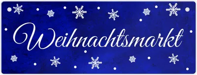 Produktbild von Weihnachten Metallschild in blau zum Thema Weihnachten