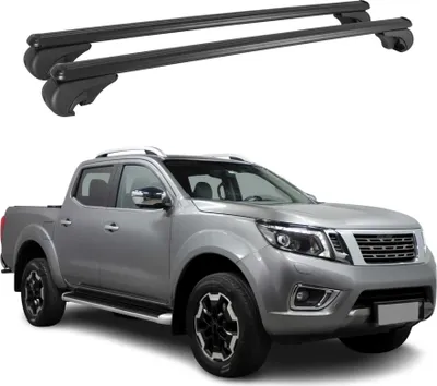 Image de Barres de toit Transversales pour Nissan Navara 2014-2020 Aluminium Noir