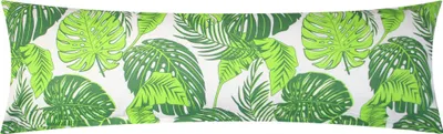 Produktbild von Baumwoll Renforcé Seitenschläferkissen Bezug 40x145cm - Tropische Blätter in grün - 100% Baumwolle Stillkissenbezug (KY-510-1)