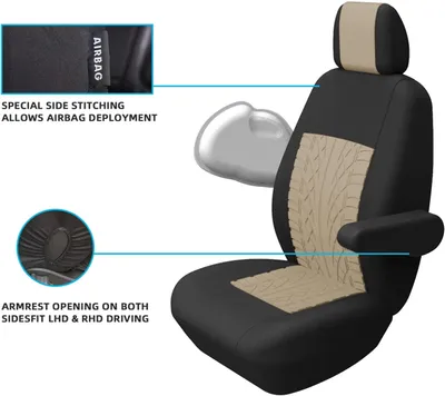 Immagine prodotto di TOYOUN 1x coprisedile universale del conducente coprisedile auto per furgone camion beige