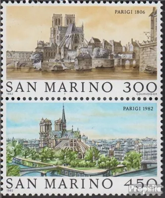 Produktbild von Briefmarken San Marino 1982 Mi 1261-1262 Paar (kompl. Ausg.) postfrisch Weltstädte - Paris