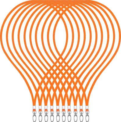Produktbild von 10 unbedruckte Schlüsselbänder Orange Lanyard edel glänzend 1cm breit Umhängeband für Ausweis Kartenhalter Schutzhüllen Schlüsselband