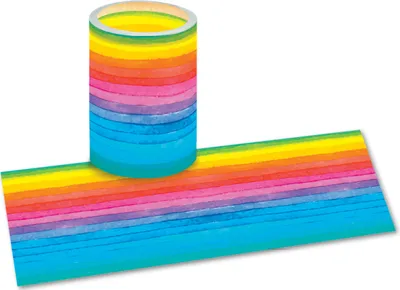 Produktbild von Laternenzuschnitt Transparentpapier Regenbogen Streifen 25 Blatt 20 x 50 cm