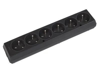 Obrázok produktu pre Zásuvka gn-670 6gn s uzemnením čierna