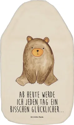 Produktbild von Mr. & Mrs. Panda Wärmekissen Bär sitzend - Weiß - Geschenk, Wärmflasche, naturkautschuk, Teddy, mit Bezug, wärmebeutel, Wärmflaschen