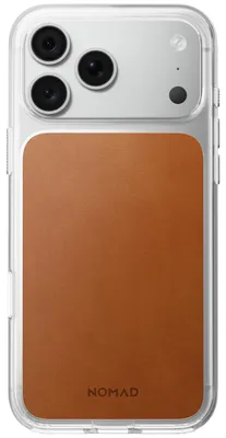 Productafbeelding van Telefoonkoffer van natuurlijk leer voor iPhone 18 Pro Max / 17 Pro Max, Nomad Modern Leather Case Horween serie, met MagSafe, transparant en lichtbruin