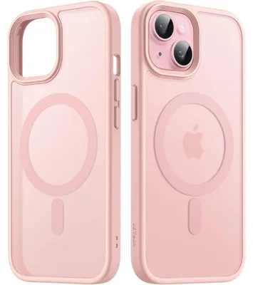 Obrázok produktu pre Puzdro na iPhone 15 (6,1 palca), kompatibilné s MagSafe, priehľadné, matné, ružové