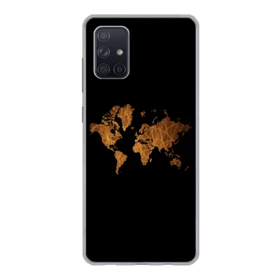 Produktbild von MuchoWow® Handyhülle Schutzhülle Hülle für Samsung Galaxy A51 5G Weltkarte - Schilf - Karte Silikon Softcase Handy Hülle - Abbildung