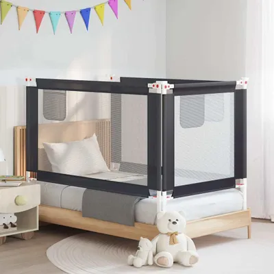 Produktbild von vidaXL Kleinkind-Bettschutzgitter Dunkelgrau 140x25 cm Stoff