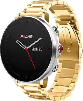 Produktbild von Strap-it Stahlarmband - Kompatibel mit Polar Grit X Armband Ersatzarmband Edelstahl Armband mit faltschließe Sportuhr zubehör für smartwatch 22mm Armband Gold