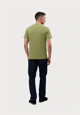 Obrázek produktu pro Pánské tričko U.S. POLO ASSN. – kartáčovaný úplet, kulatý výstřih, vyšívané logo, bavlna, zelená barva, velikost M