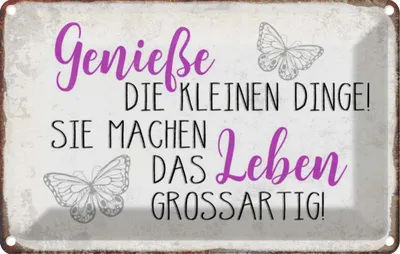 Produktbild von vianmo Blechschild 12x18 cm genieße kleine dinge das Leben Dekoration Spruch Zitat