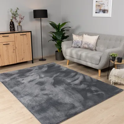 Produktbild von Teppich Wohnzimmer Kurzflor Waschbar Einfarbiges Muster Weich Rutschfest Modern Grösse 60x100 cm