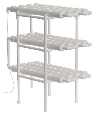 Produktbild von Hydroponisches System Grow Kit für den Anbau von Gemüse im Garten - Hydrokultur Bewässerungssystem für die bodenlose Kultivierung mit 3 Schichten und 90 Löchern in 10 Rohren