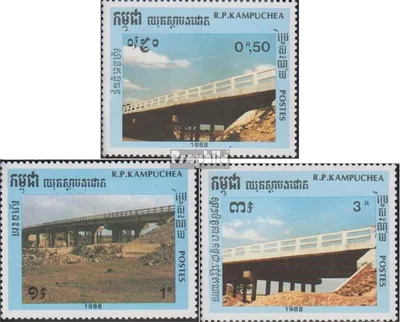 Produktbild von Briefmarken Kambodscha 1989 Mi 993-995 (kompl.Ausg.) postfrisch Nationaler Aufbau
