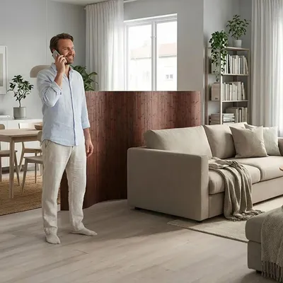 Obrázek produktu pro Homestyle4u Paraván Bambusová přepážka Ochrana před zraky Hnědá Výška 145 cm Vlnitý tvar