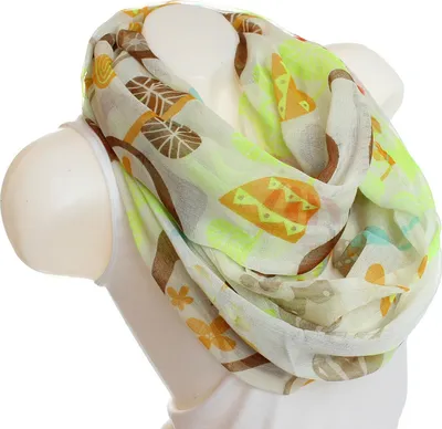 Produktbild von Glamexx24 Damen schal mit Mustermix im Blumendesign Ethno muster Langschal Loop Schlauchschal Tuch-Farbe: Creme gelb braun