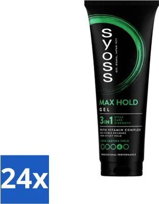 Productafbeelding van Syoss - Max Hold - Haargel - Maximale fixatie - 250 ml - Voordeelverpakking - 24 stuks