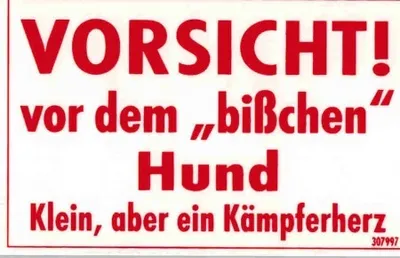 Produktbild von Türschild - Spaßschild - VORSICHT! bisschen Hund - 8,5x 5,5cm - 307997 - Wachhund