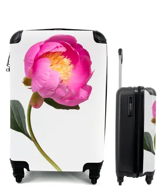 Produktbild von MuchoWow® Koffer Handgepäck Trolley Rollkoffer Kleine Reisekoffer mit 4 Rollen - Dunkelrosa Pfingstrose - Cabin Size < 55x40x23 cm & 55x40x20 cm - Fotokoffer - Kabinenkoffer - Boardgepäck - Reise-Box - Reisekoffer - Reisegepäck - Koffer mit Bild - Trolley für Kinder
