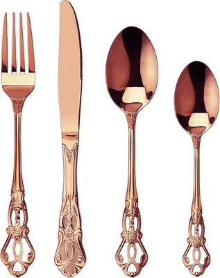Produktbild von Besteckset 24-teilig, Roségold, für Feiern, Edelstahl, für 6 Personen