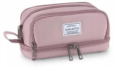 Zdjęcie produktu dla Piórnik szkolny czterokomorowy Zagatto ZG1013 różowy duży – saszetka do szkoły