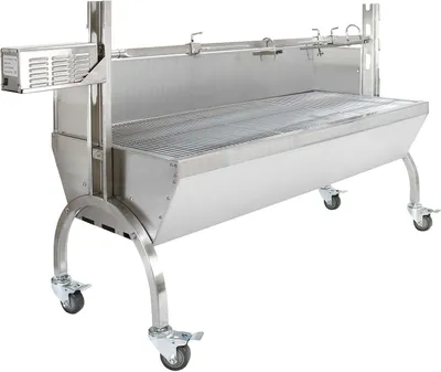 Image de KuKoo 30 W, chariot-grill avec tournebroche, grill à rôtir à la broche, grill de boucher, grill à charbon de bois, grill à cochon de lait, Spit Roast, Hog Roast, rôtissoire, hauteur réglable, 90 kg