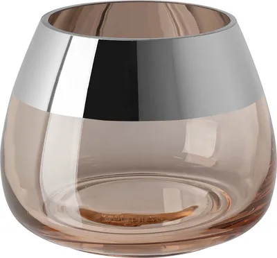 Produktbild von Fink BELLA, Teelichthalter, Glas, glatt, silberfarben, sand, L. 15 cm, B. 15 cm, H. 11.6 cm, D. 15 cm 116130
