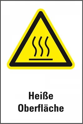 Produktbild von Dreifke® Aufkleber I Warn-Kombischild Heiße Oberfläche, Folie, selbstklebend,...
