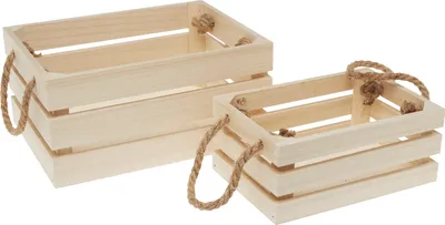 Produktbild von VBS Holzkisten mit Latten, 2er-Set, Sperrholz
