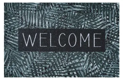 Produktbild von MD Entree Ambiance | Fußmatte - Schmutzfangmatte - Eingangsmatte,Größe:50x75 cm;Motiv:leaves welc. grey/green