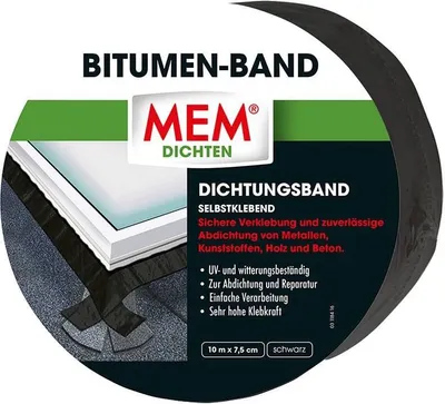 Produktbild von MEM Bitumen-Band 10 m x 7,5 cm schwarz