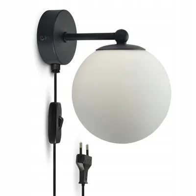 Zdjęcie produktu dla Kinkiet Lampa ścienna Full Globe Glass 561-KPW G9 z Włącznikiem i Wtyczką
