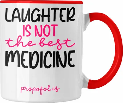 Produktbild von Trendation - Propofol Tasse Geschenk Anästhesie Medizin Spruch für Frauen Geschenkidee (Rot)