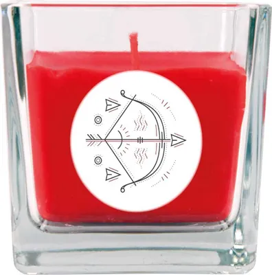 Produktbild von HS Candle "Sternzeichen" Duftkerze Rose im Bonbonglas ( Schütze ) - viele Motive zur Auswahl, 190g - Brenndauer bis zu 50 Std - Sagittarius