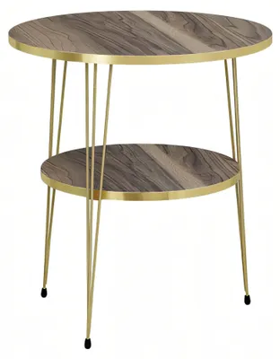 Obrázok produktu pre Bočný stolík z kovu v hnedej farbe moderný elegantný stolík do obývačky