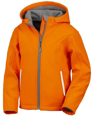 Produktbild von Result Core - "TX Performance" Softshelljacke mit Kapuze für Kinder RW10217 (140) (Neon-Orange)